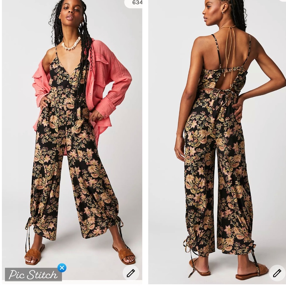 Free People Stand Out Printed One Piece Jumpsuit